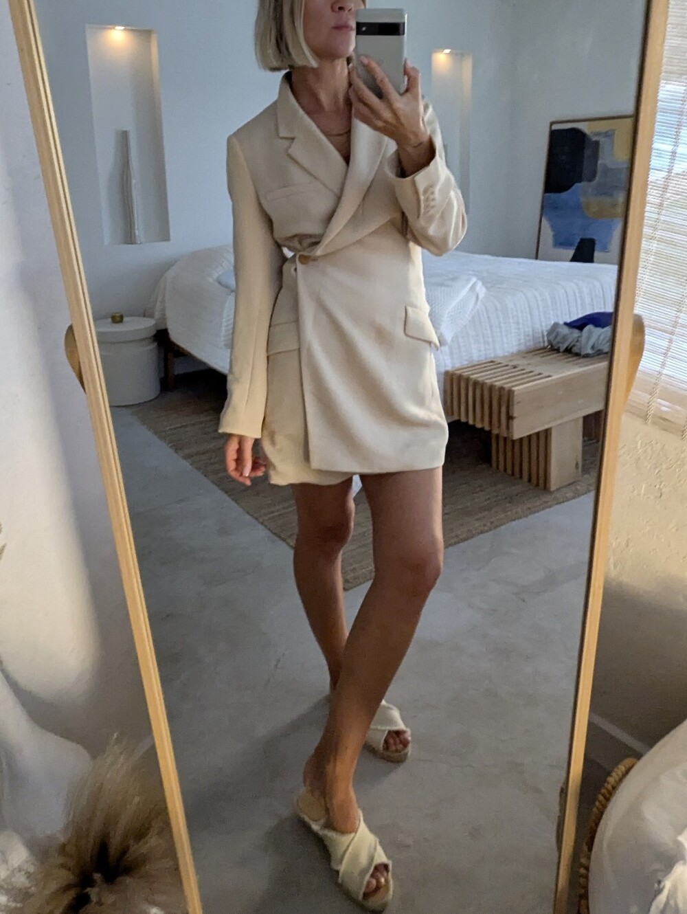 Aritzia Babaton Cream Blazer Dress